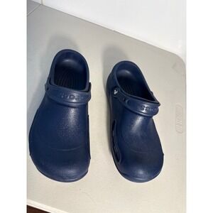 Crocs Bistro Navy Blue Slip Resistant Work Clogs Mens 12 10075-410 Comfort Shoes